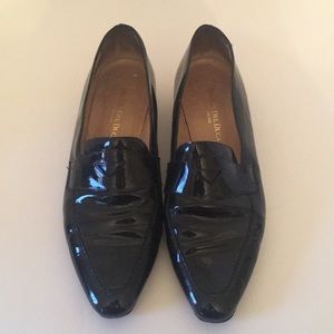 duccio del duca black patent leather loafers